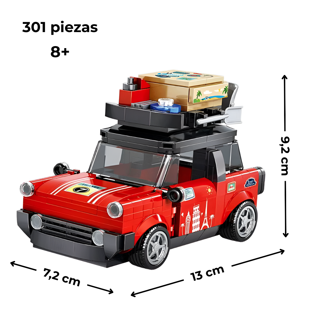 Mini Auto de Bloques de Construcción – Estilo Retro de Viaje (301 Piezas) 🚗