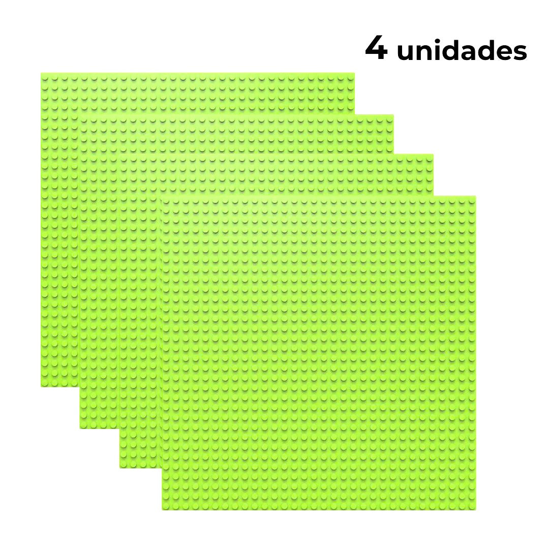 Set de 4 placas base 32×32 tacos color verde claro