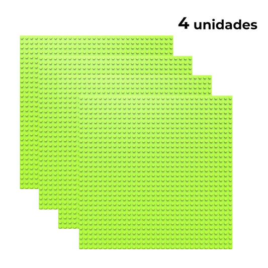 Set de 4 placas base 32×32 tacos color verde claro