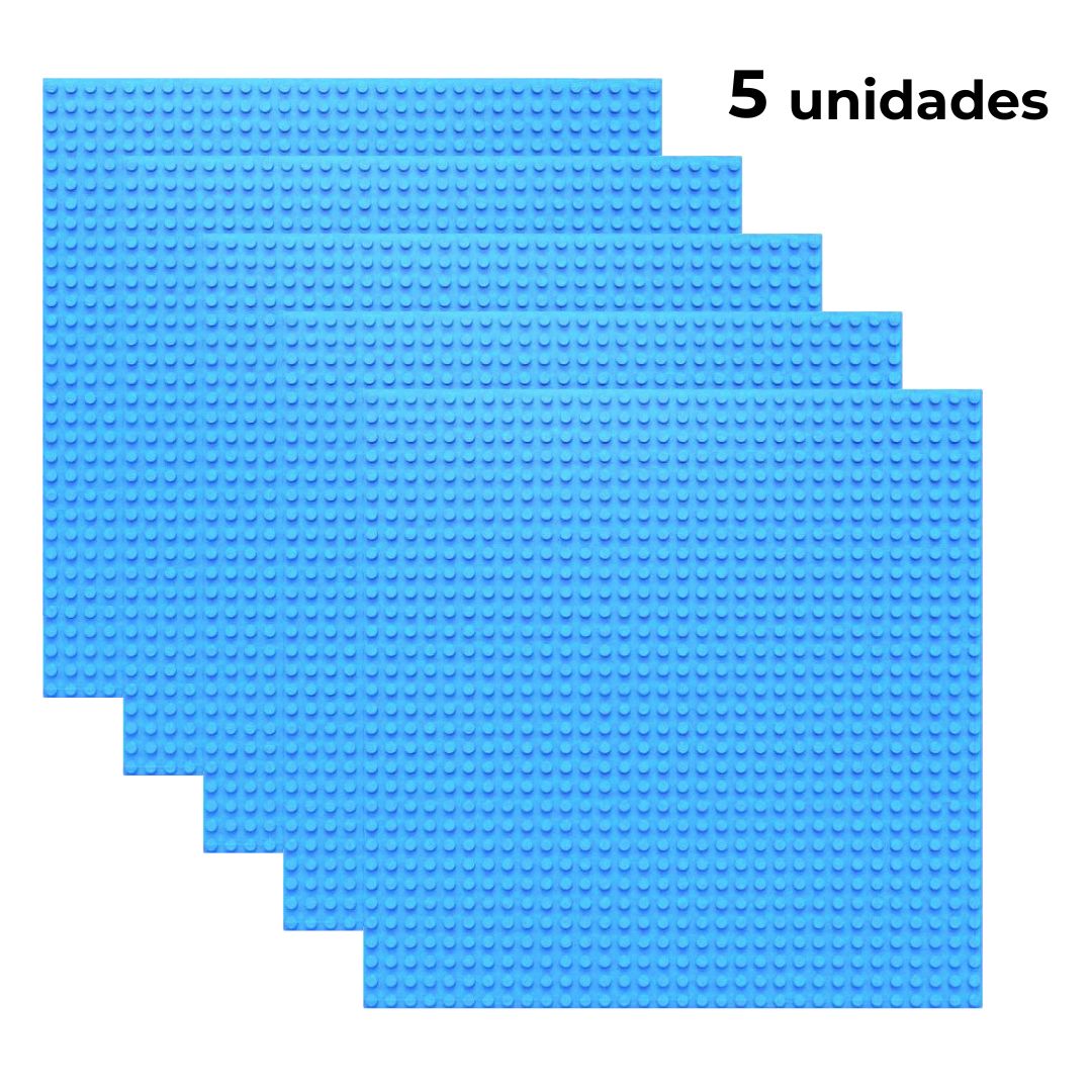 Set de 5 placas base 32×32 tacos color azul claro