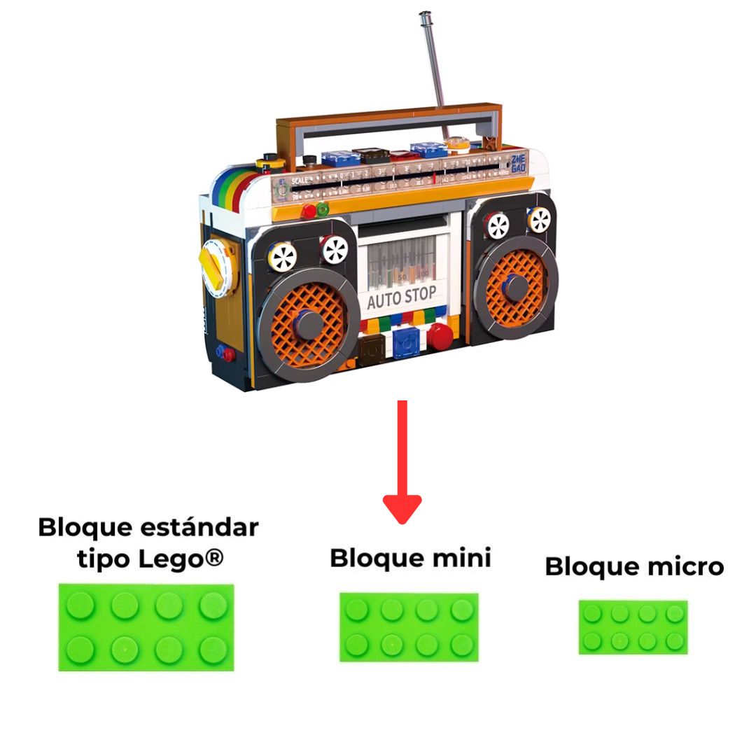 Micro‑bloques de construcción exclusivos, no compatibles con otras marcas de ladrillos