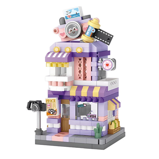 Mini Set Tienda de Fotografía de 350 piezas sobre fondo blanco