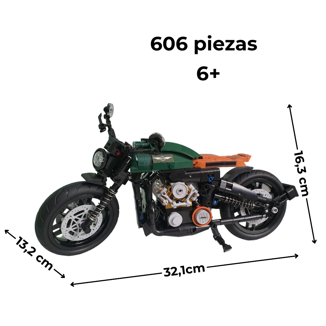 Moto de Bloques de Construcción 606 Piezas | Modelo Detallado para Niños y Coleccionistas