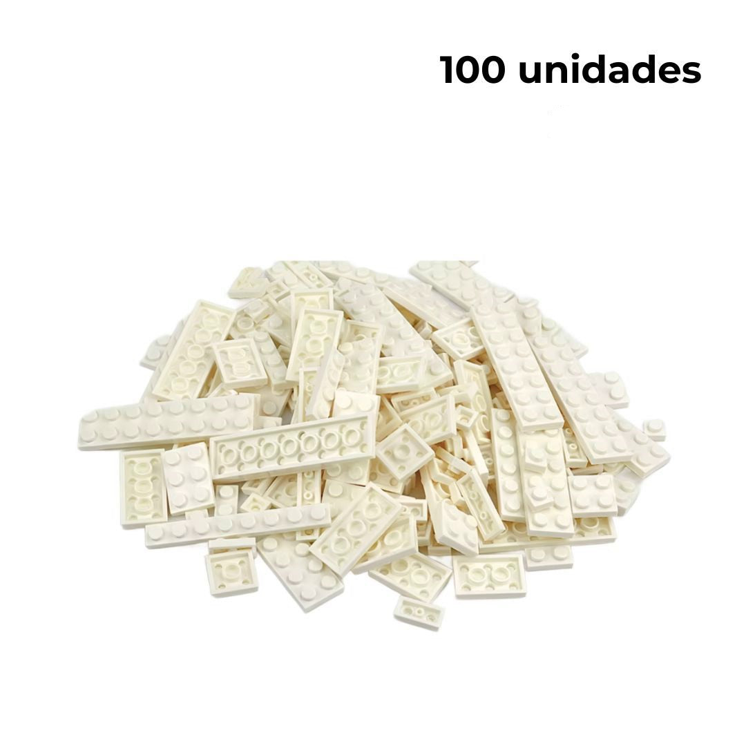 Bloques de construcción 100 unidades color blanco