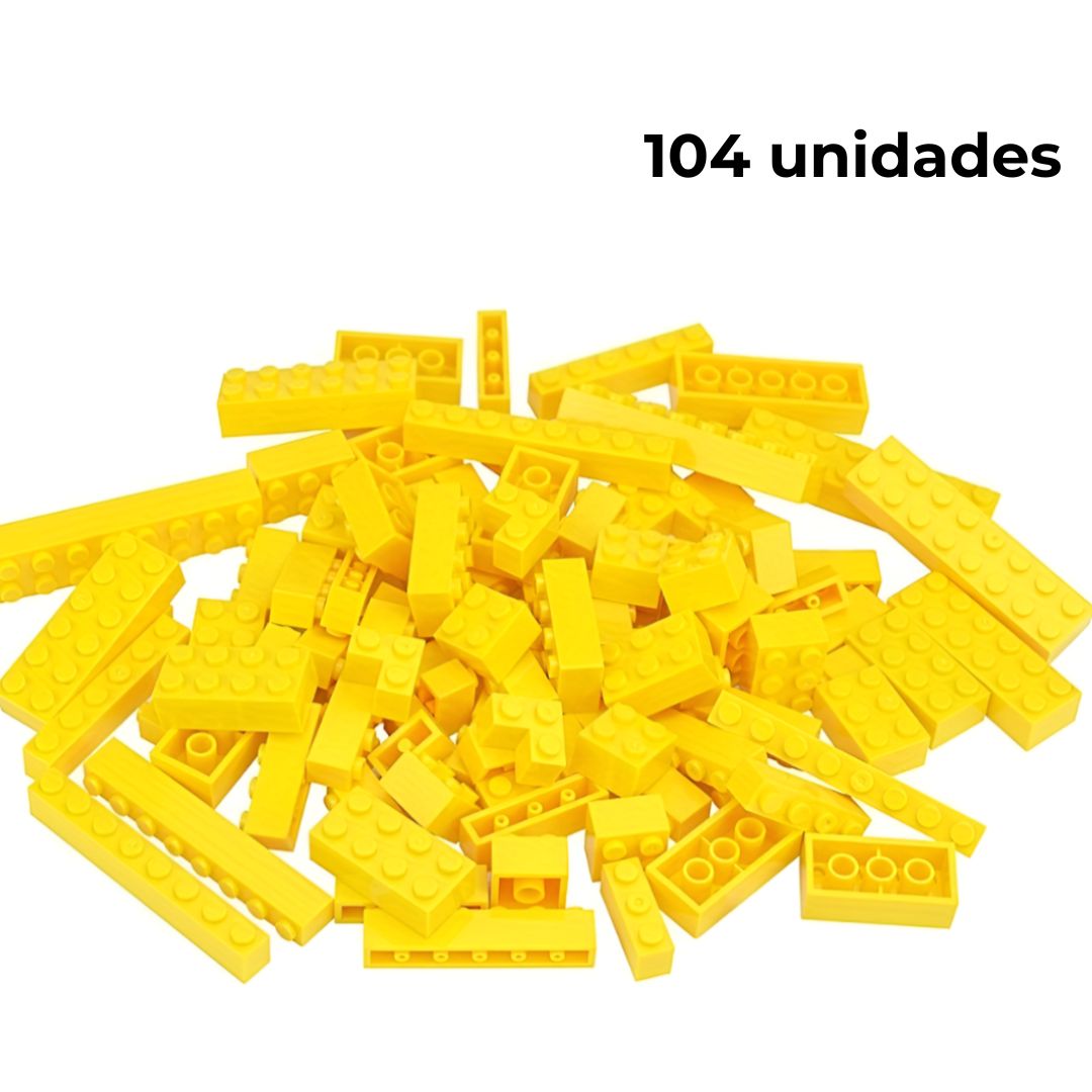 Bloques de construcción 104 unidades color amarillo