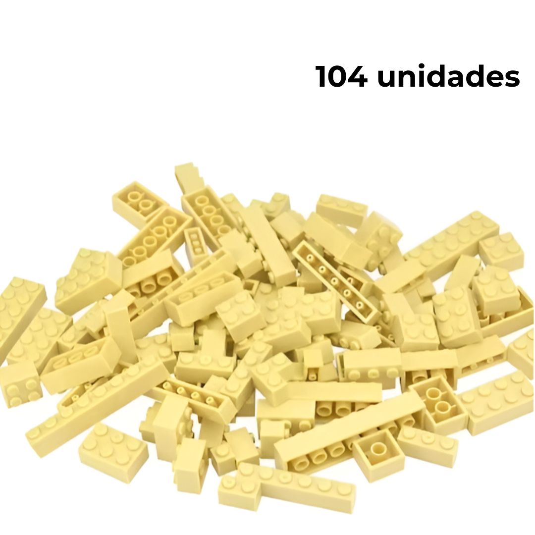 Bloques de construcción 104 unidades color beige