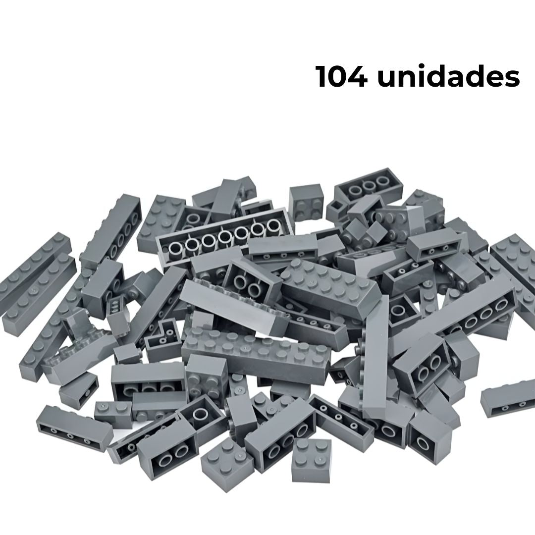 Bloques de construcción 104 unidades color gris