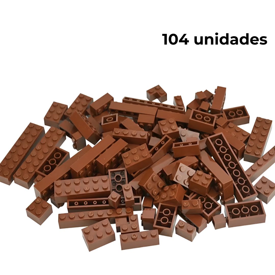 Bloques de construcción 104 unidades color maron