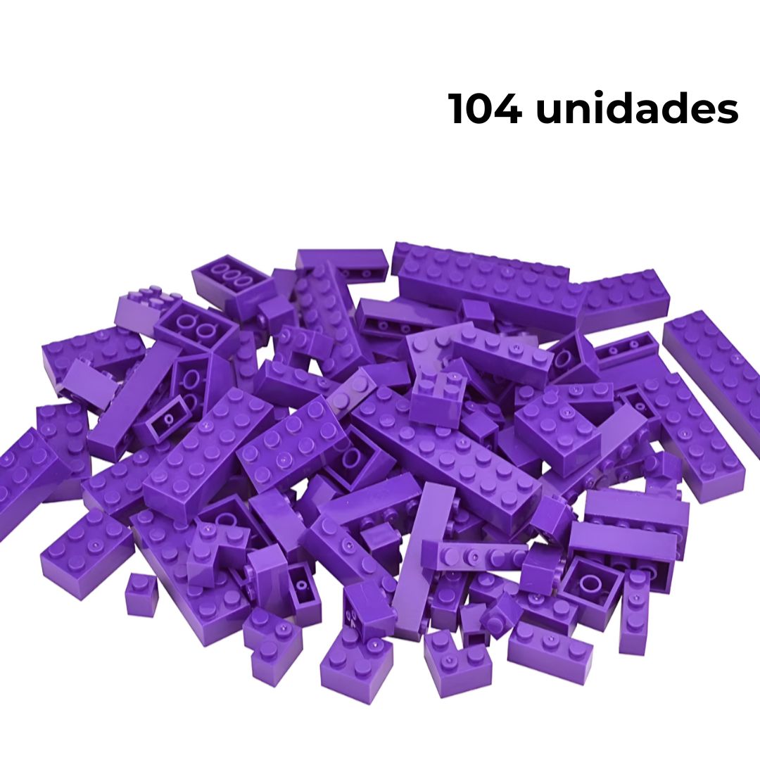 Bloques de construcción 104 unidades color morado