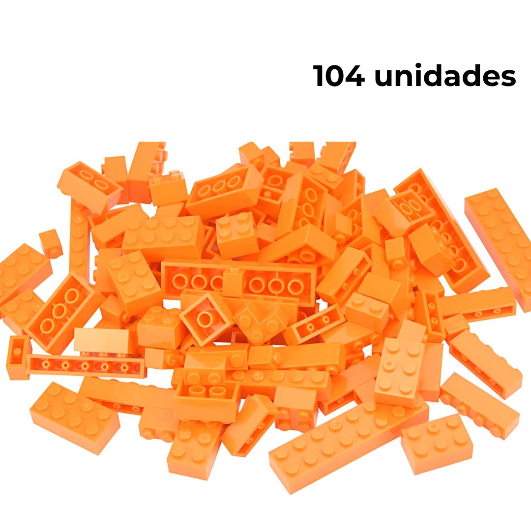 Bloques de construcción 104 unidades color naranja