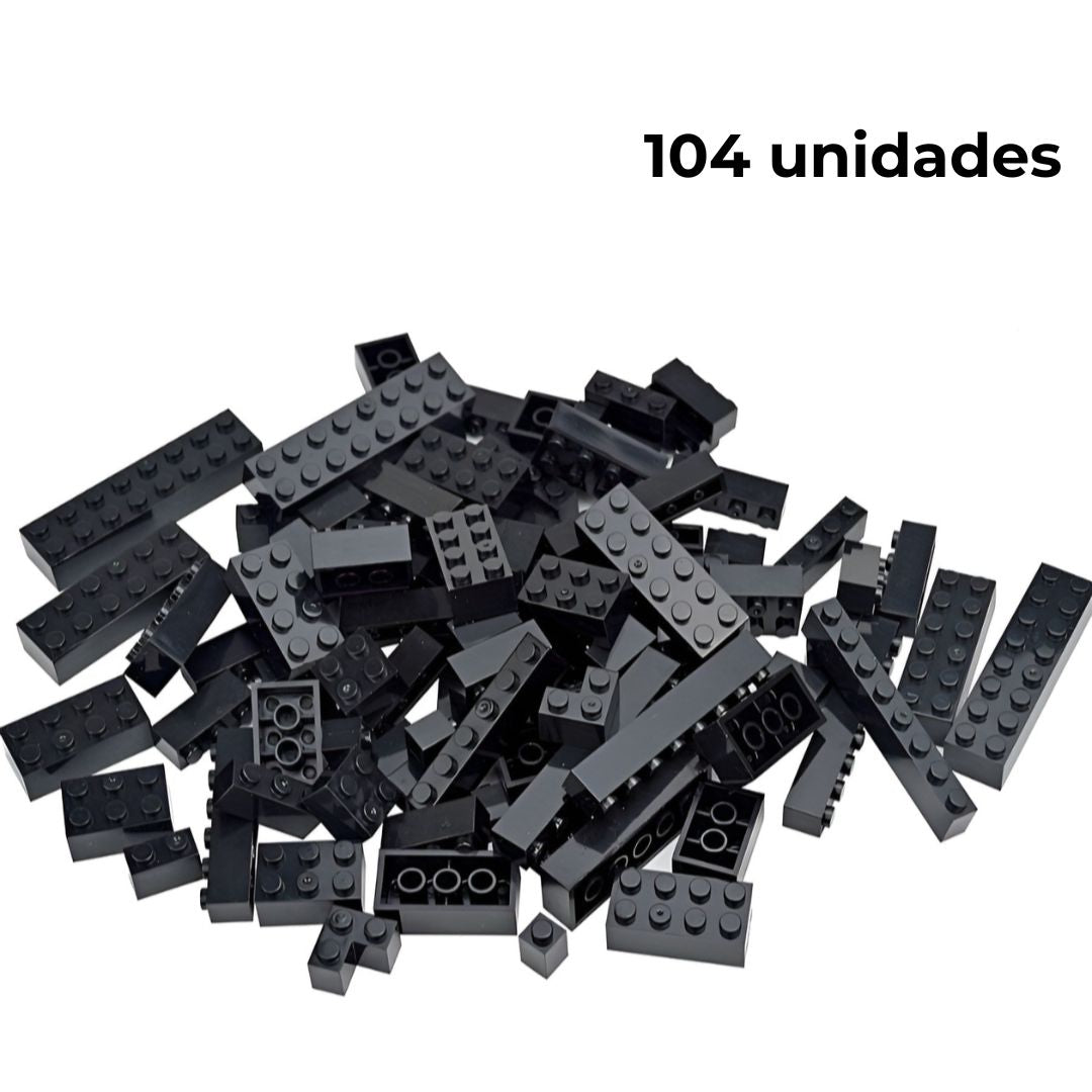 Bloques de construcción 104 unidades color negro