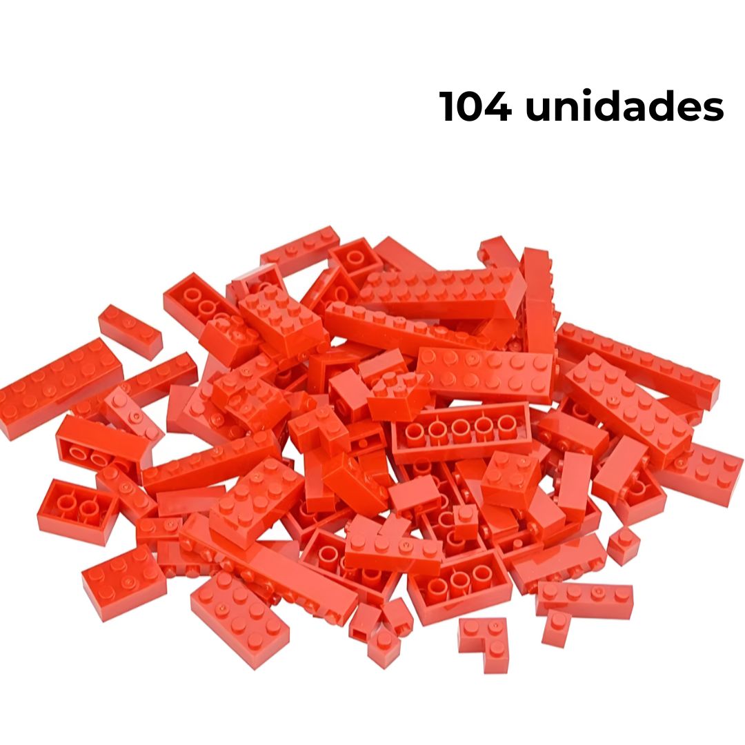 Bloques de construcción 104 unidades color rojo