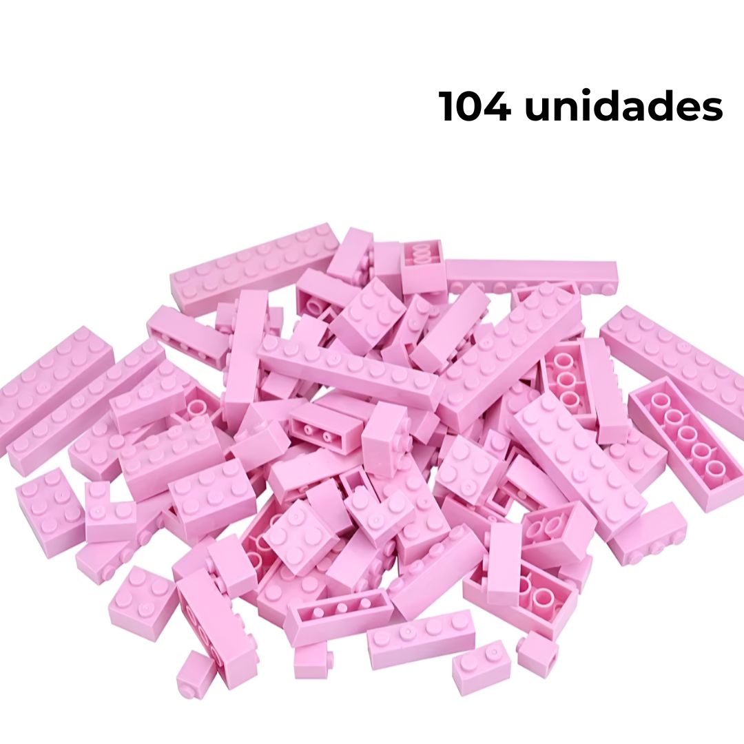 Bloques de construcción 104 unidades color rosa