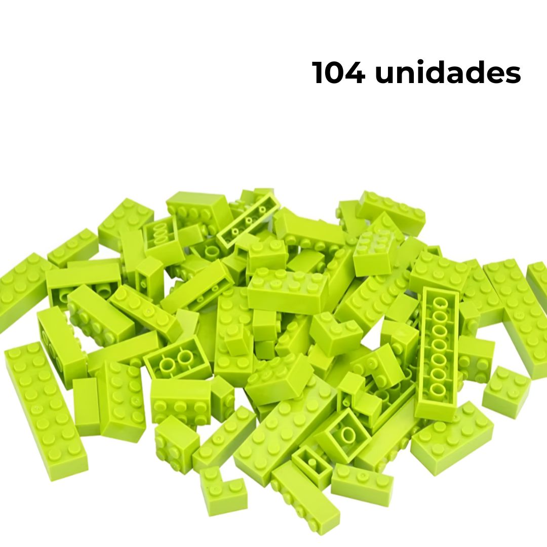 Bloques de construcción 104 unidades color verde claro