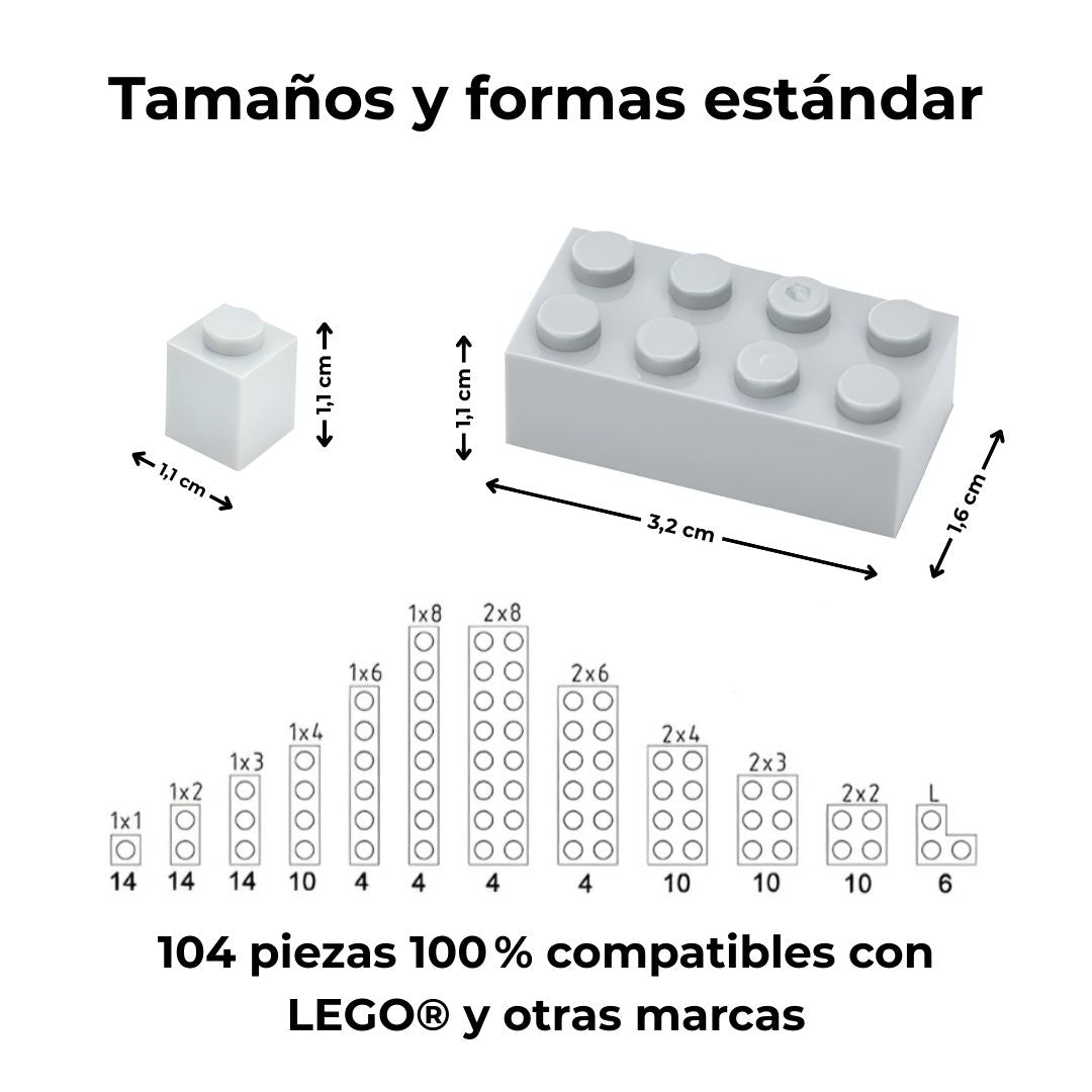 Set de 104 Bloques de Construcción Multicolores Compatibles – Desde 6 Años
