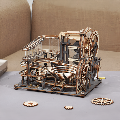 Puzzle 3D de Madera Modelo L con Mecanismo de Canicas