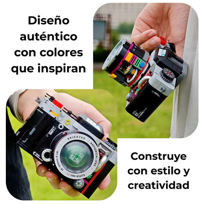 Cámara mini de bloques con diseño creativo y colores llamativos