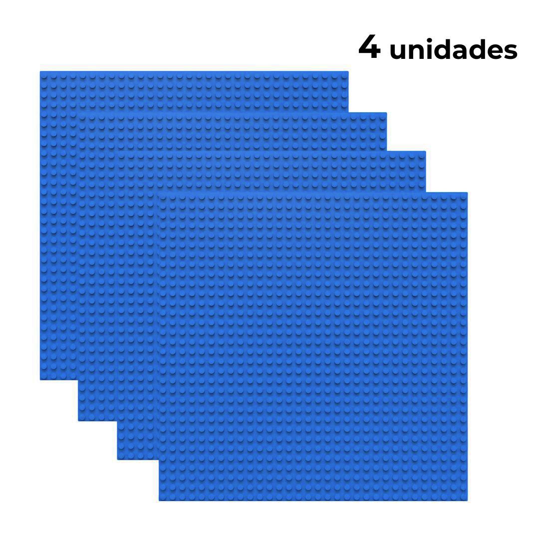 Set de 4 placas base 32×32 tacos color azul