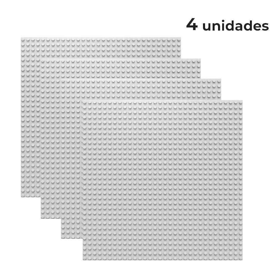 Set de 4 placas base 32×32 tacos color gri claro