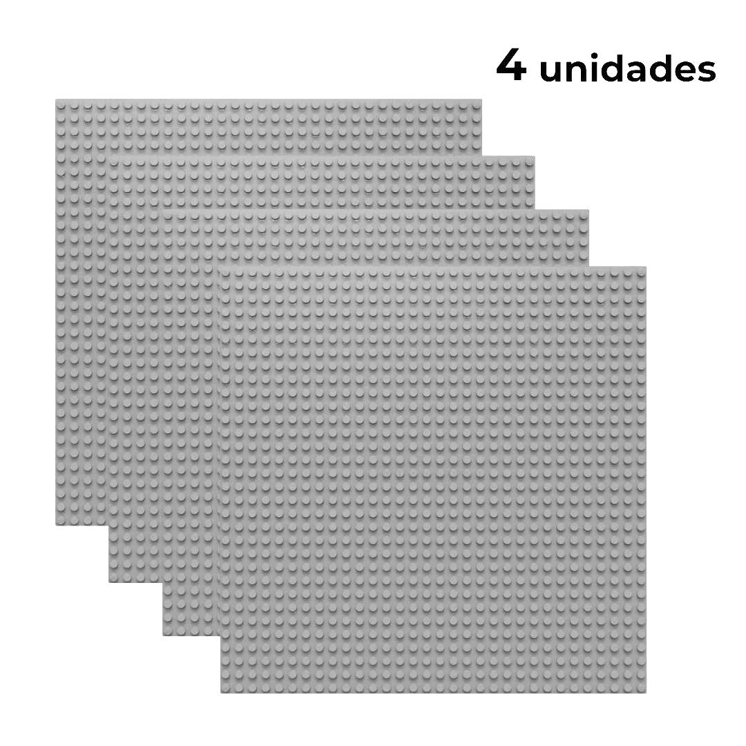 Set de 4 placas base 32×32 tacos color gris
