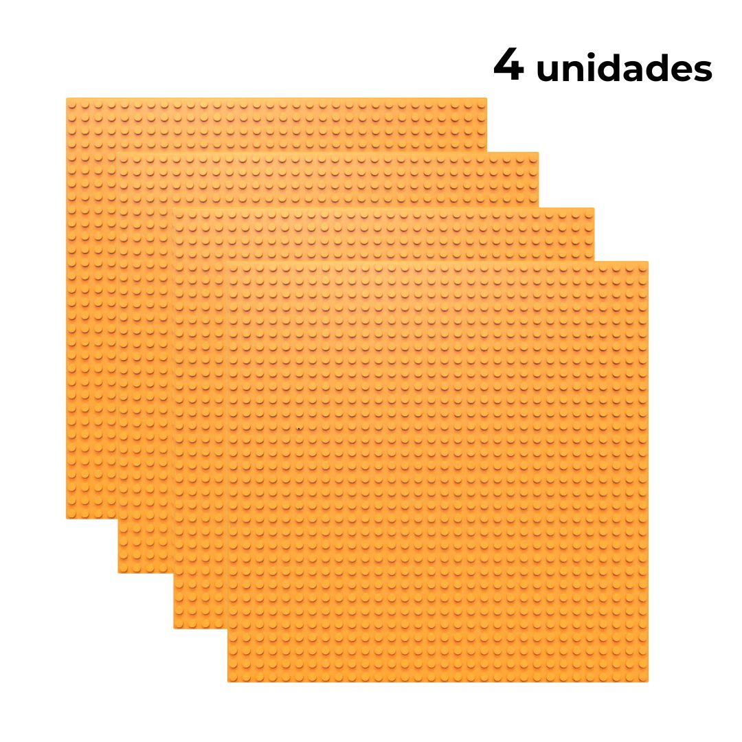 Set de 4 placas base 32×32 tacos color naranja