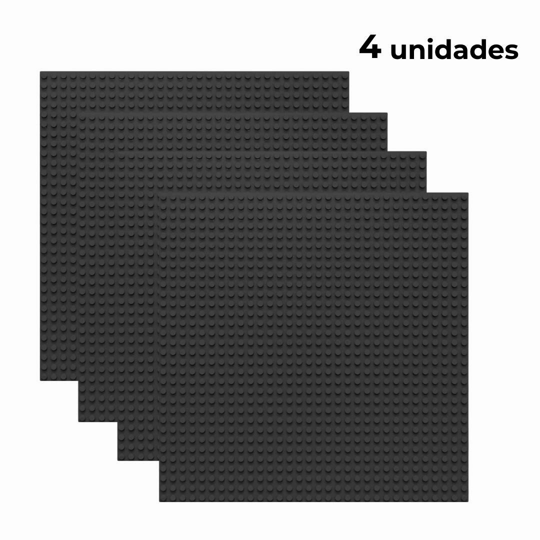 Set de 4 placas base 32×32 tacos color negro