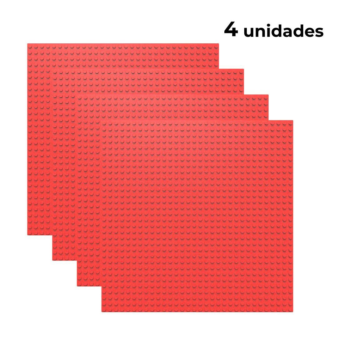 Set de 4 placas base 32×32 tacos color rojo
