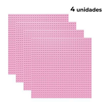 Set de 4 placas base 32×32 tacos color rosa