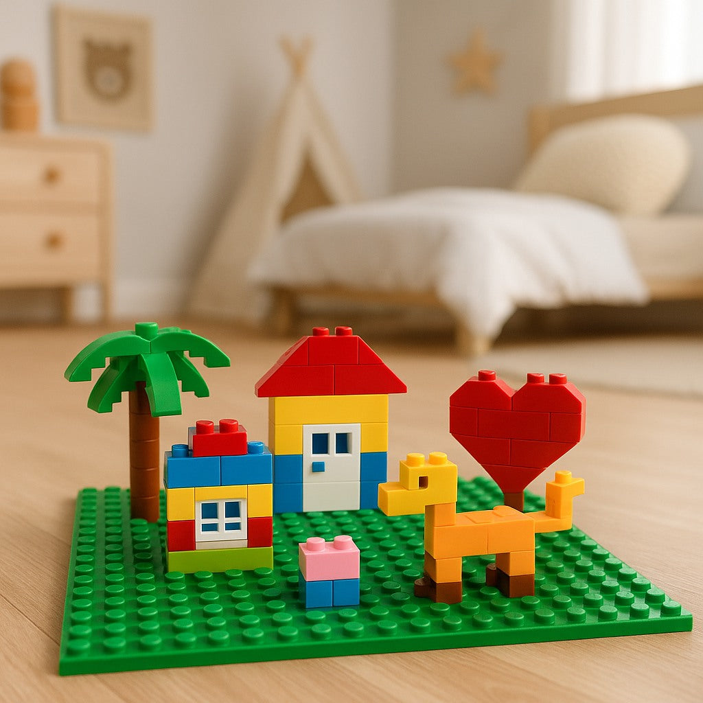 Placa base 32×32 con montaje creativo encima – set de 5 unidades