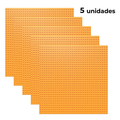 Set de 5 placas base 32×32 tacos color naranja