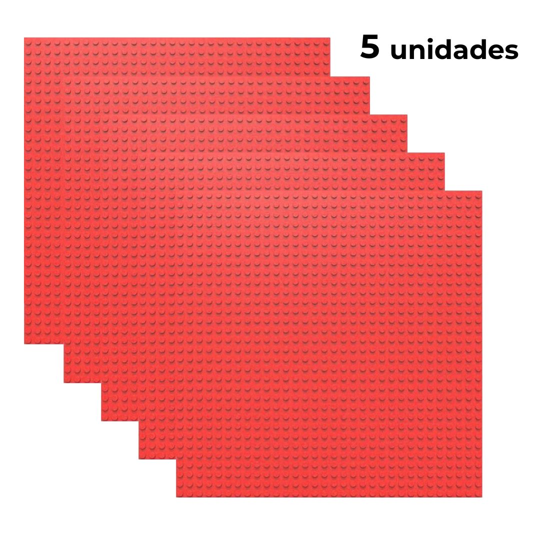 Set de 5 placas base 32×32 tacos color rojo