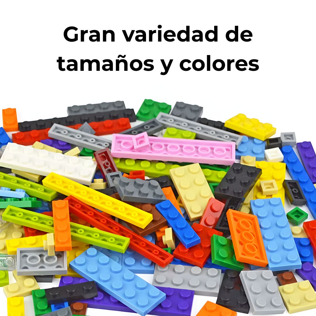 Set de 100 bloques de construcción con colores vivos y alegres, ideal para fomentar la creatividad en niños y niñas