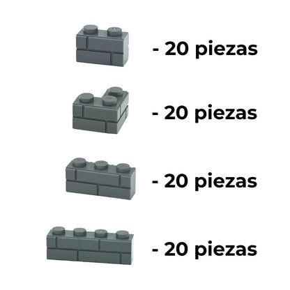 Set de bloques de construcción con 4 tipos de ladrillos y 20 piezas de cada uno, compatibles con Lego