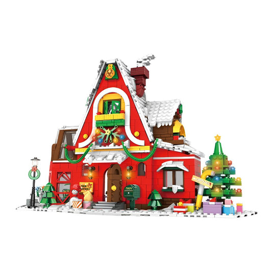 Casa navideña de bloques 1301 piezas compatible con bloques estándar, dimensiones 39×13,9×25,2 cm, edad recomendada 6+.