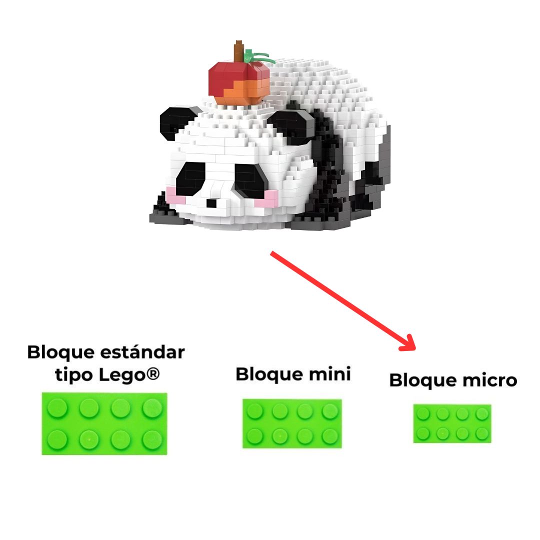 Figuras Panda de Microbloques — Modelos coleccionables y decorativos