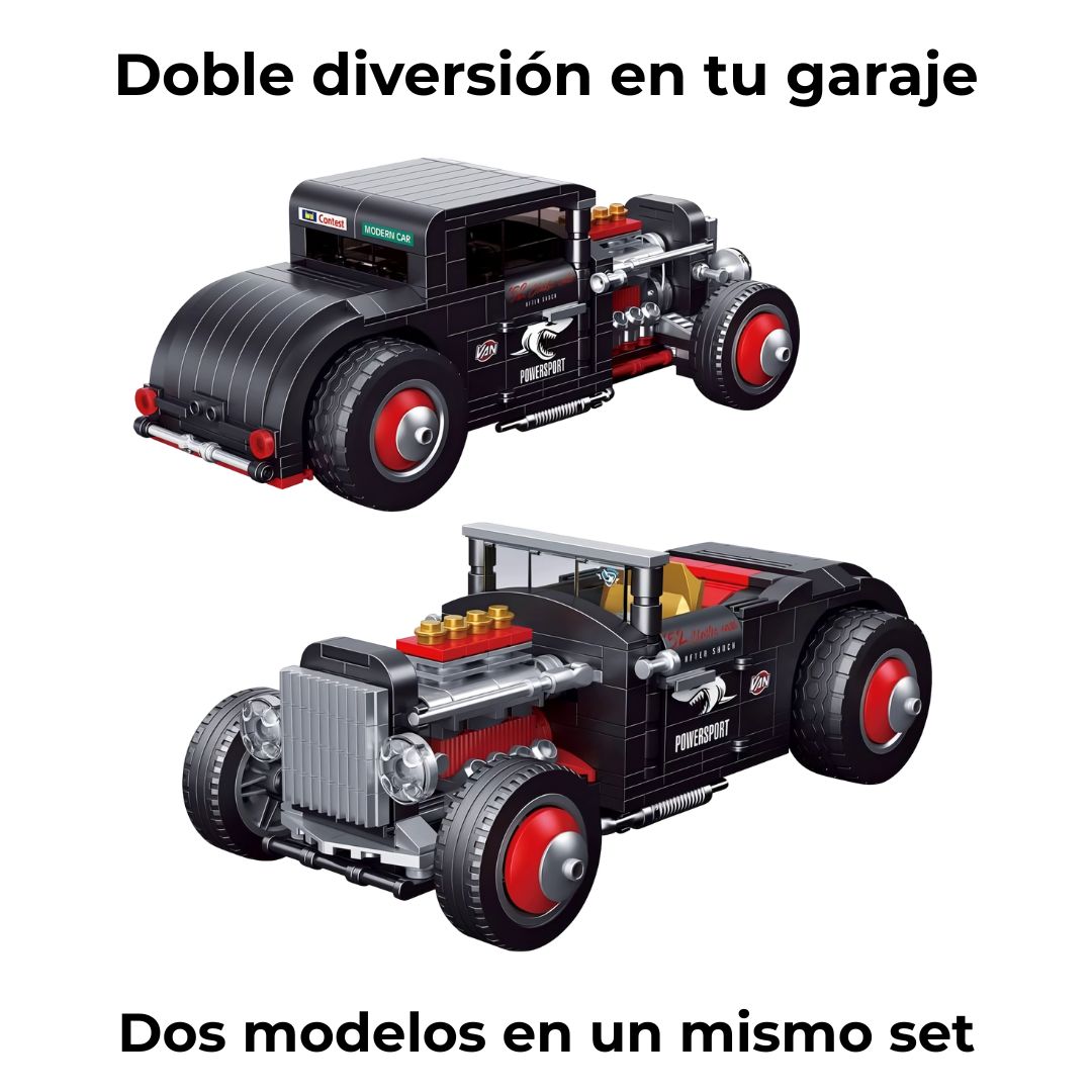 Variantes del Hot Rod de bloques: modelo clásico y modelo roadster sin techo