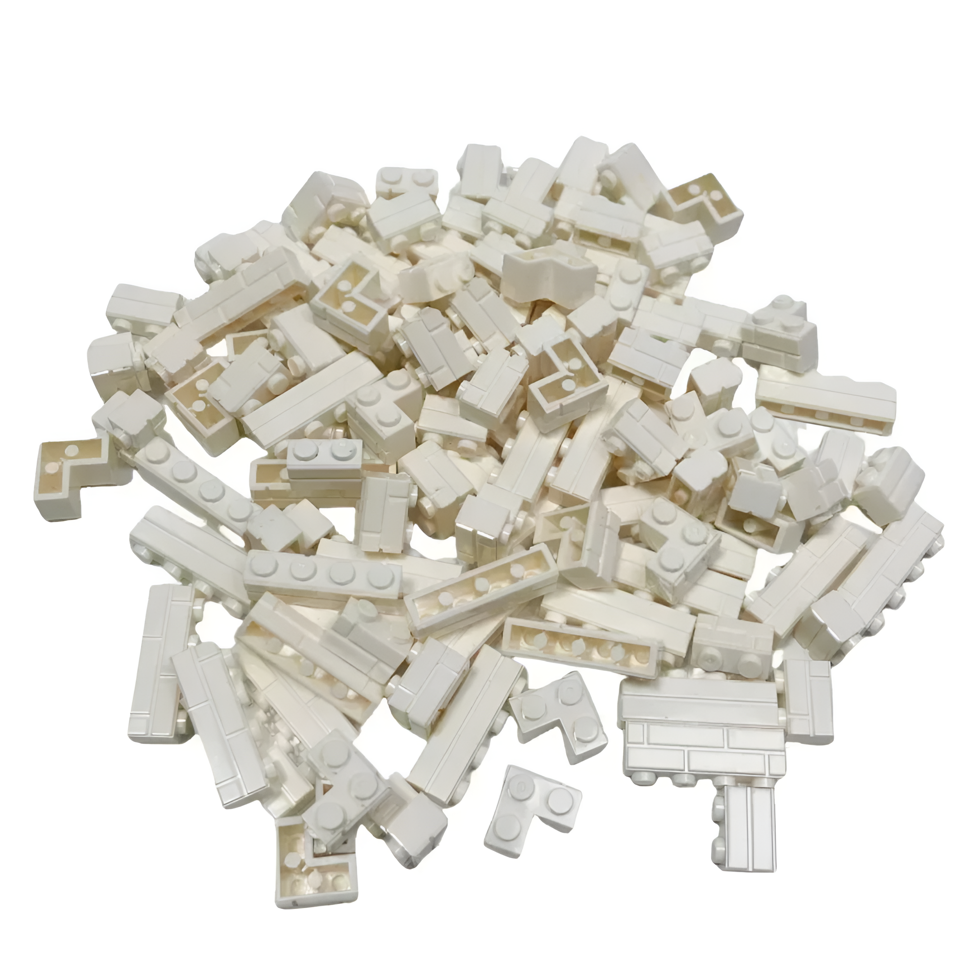 Ladrillos de construcción compatibles con bloques Lego en color blanco, pack de 80 piezas