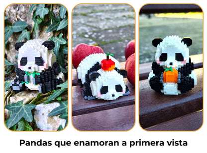Figuras Panda de Microbloques — Modelos coleccionables y decorativos