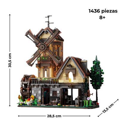Molino de agua de bloques de construcción. 1436 piezas. edada recomendada 8años+ .