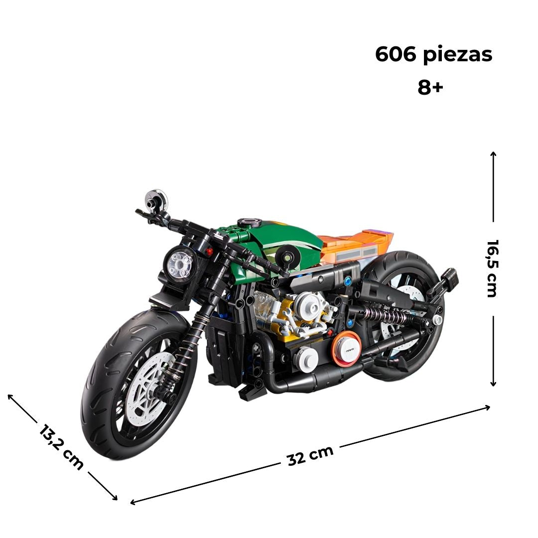 Moto de Bloques de Construcción 606 Piezas | Modelo Detallado para Niños y Coleccionistas