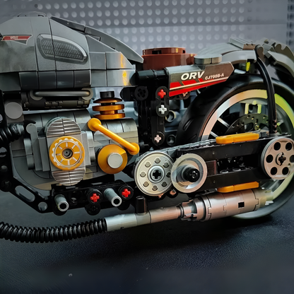 Moto de bloques de construcción tipo Lego.