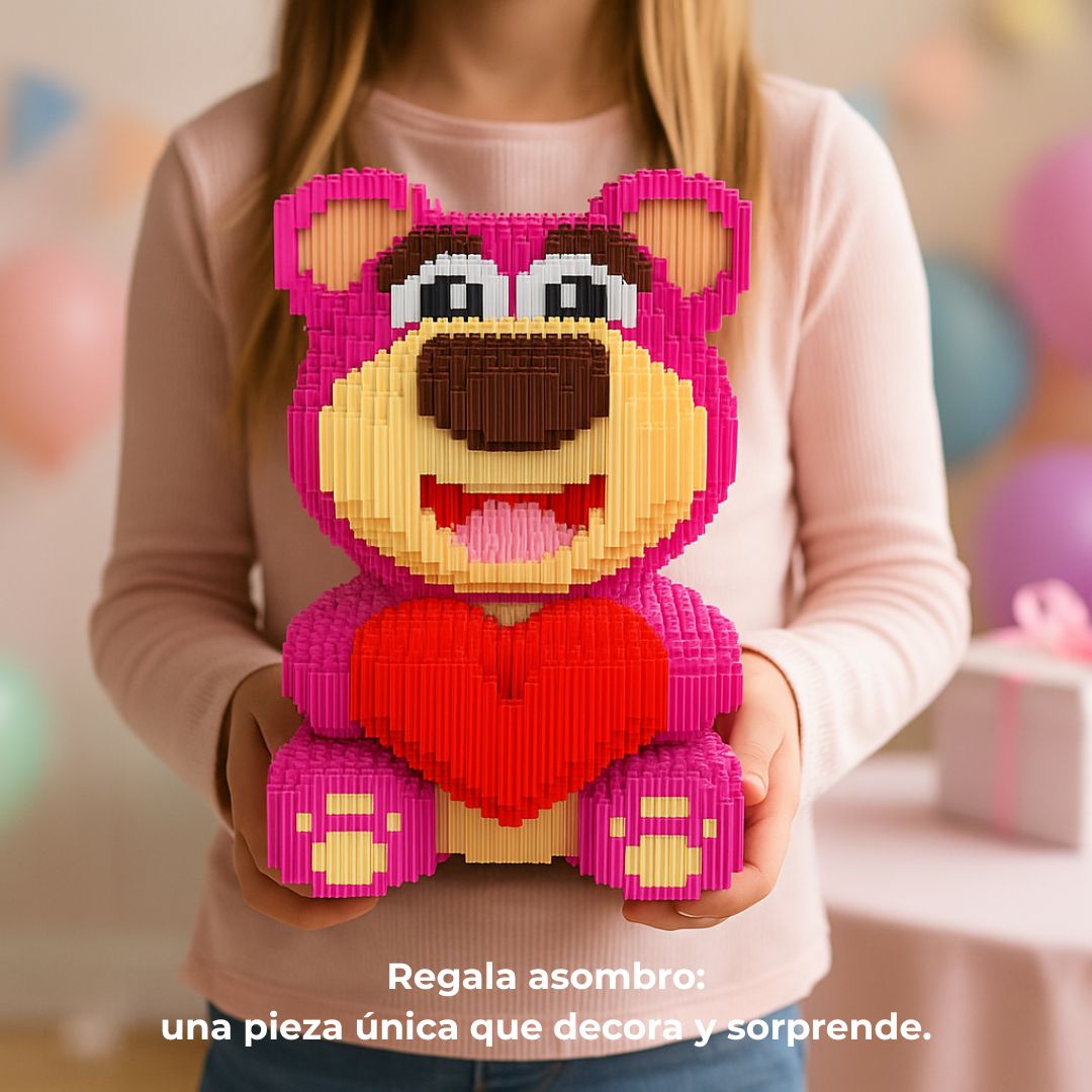 Oso de Bloques de Construcción — Figura de Construcción Compatible LEGO®, Decoración y Regalo (6+)