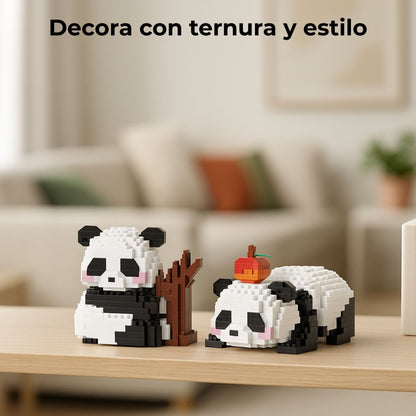 Figuras Panda de Microbloques — Modelos coleccionables y decorativos