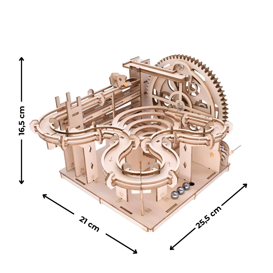 Puzzle 3D de Madera Modelo M con Mecanismo de Canicas