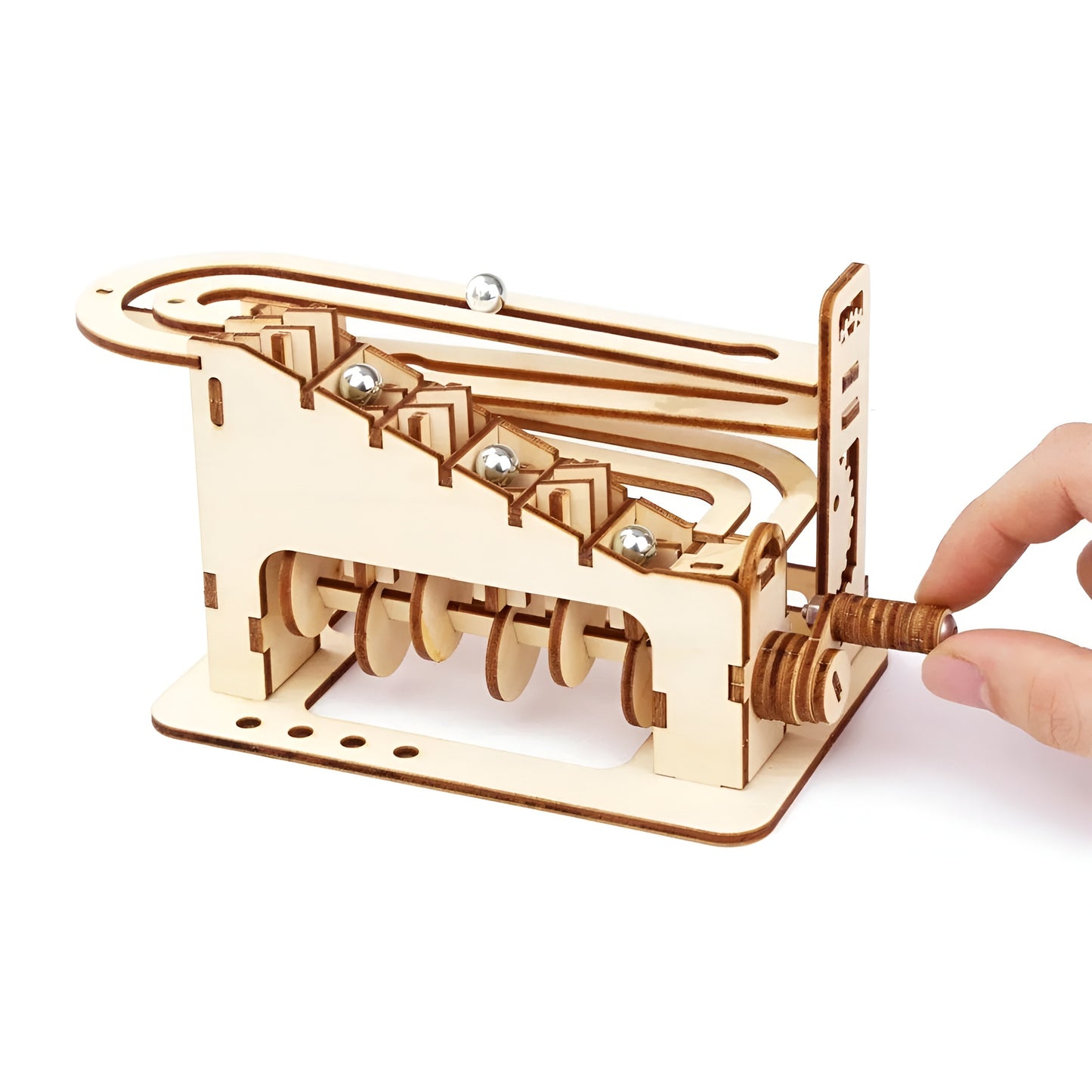 Puzzle 3D de Madera Modelo S con Mecanismo de Canicas