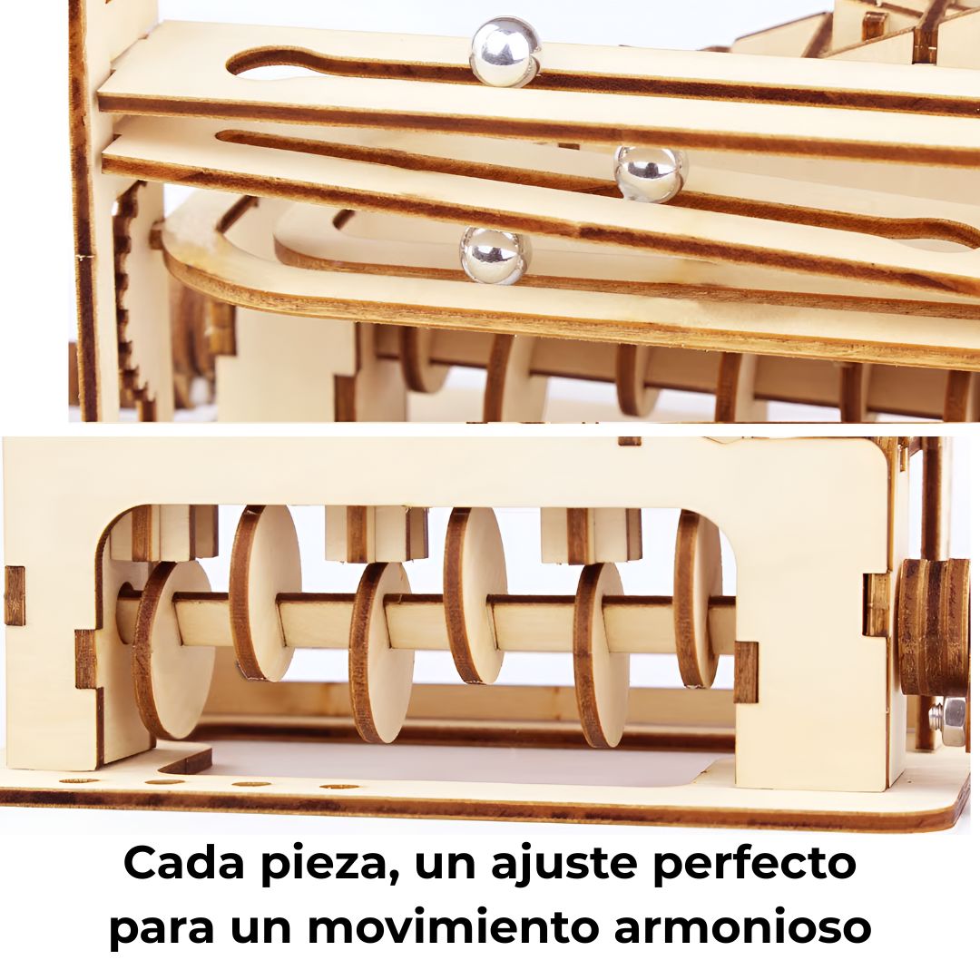 Puzzle 3D de Madera Modelo S con Mecanismo de Canicas