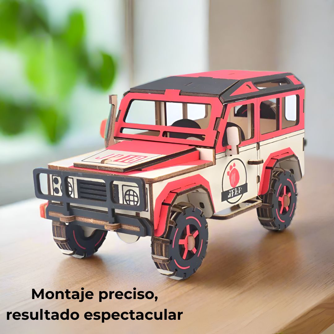 Puzzle 3D de madera | Coche off-road montable — 149 piezas