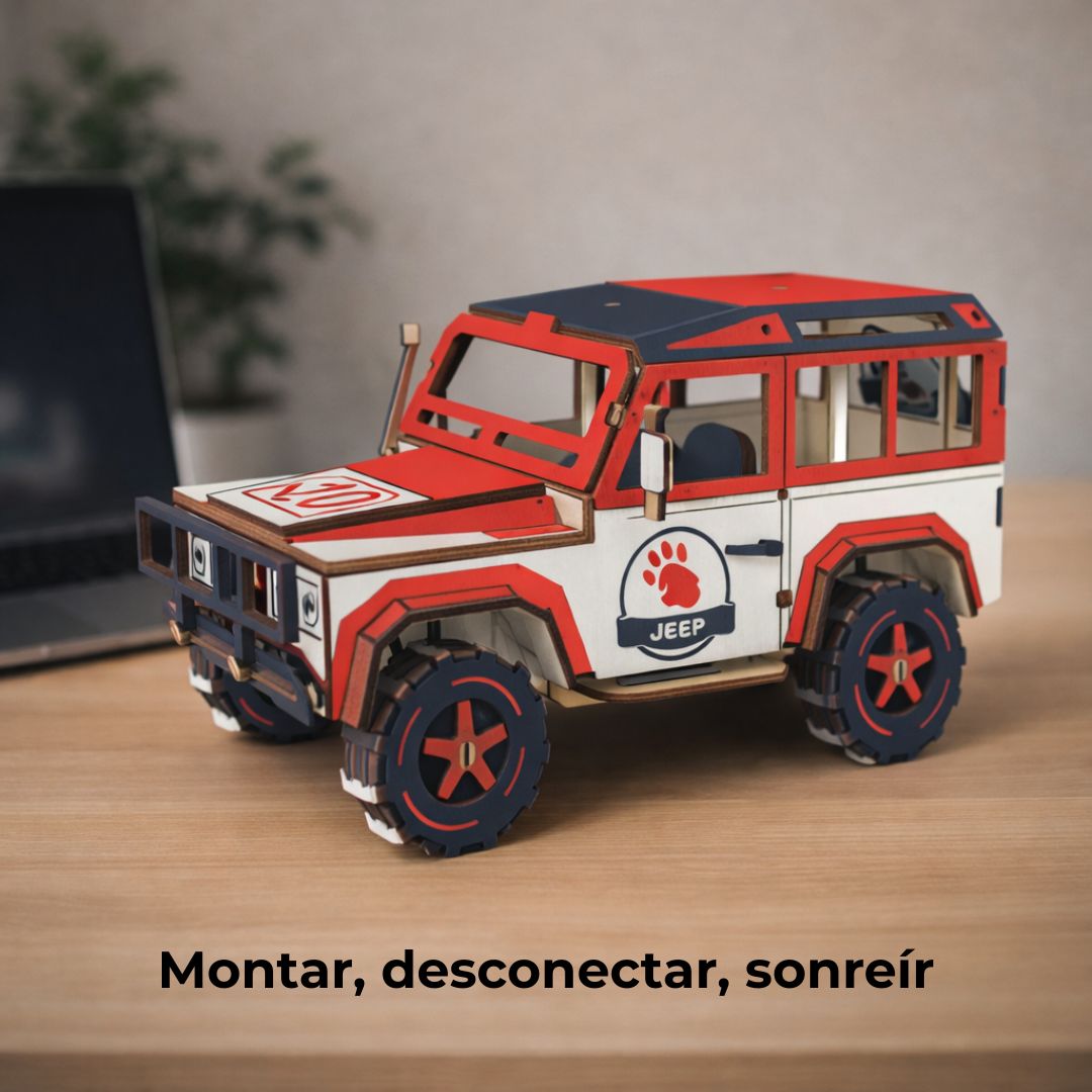 Puzzle 3D de madera | Coche off-road montable — 149 piezas