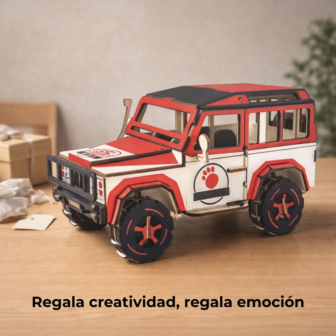 Puzzle 3D de madera | Coche off-road montable — 149 piezas