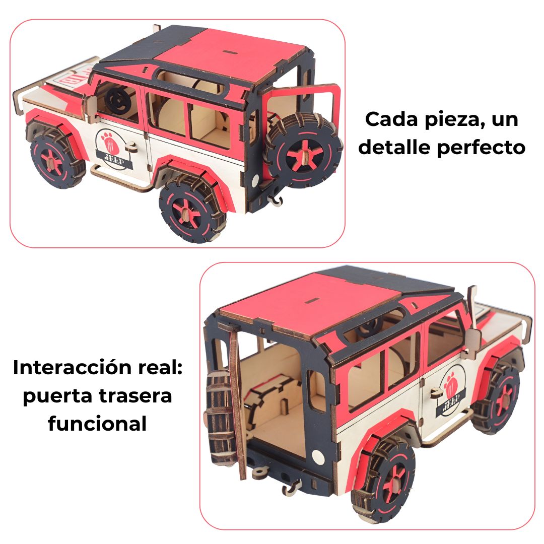 Puzzle 3D de madera | Coche off-road montable — 149 piezas